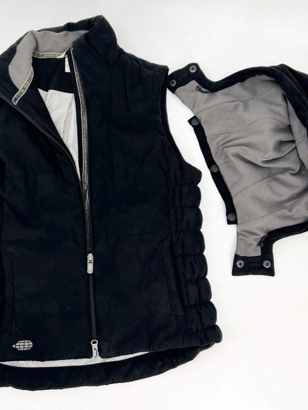 ExOfficio Black Quilted Women's Vest with Detachable Hood Cozy Warm XL Puffer